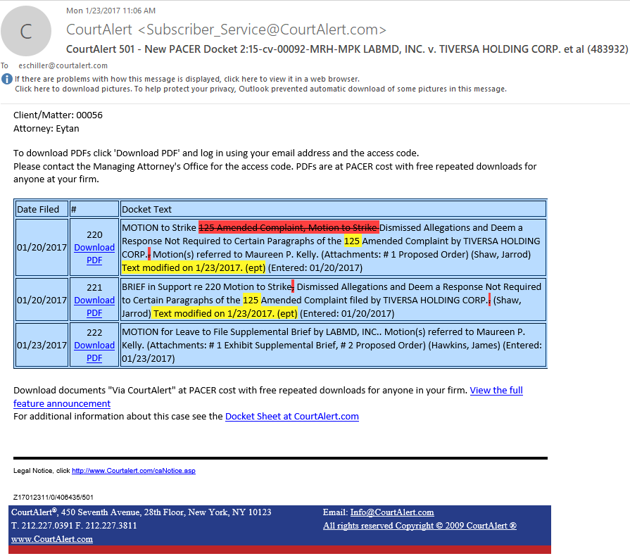 CourtAlert CourtAlert for PACER